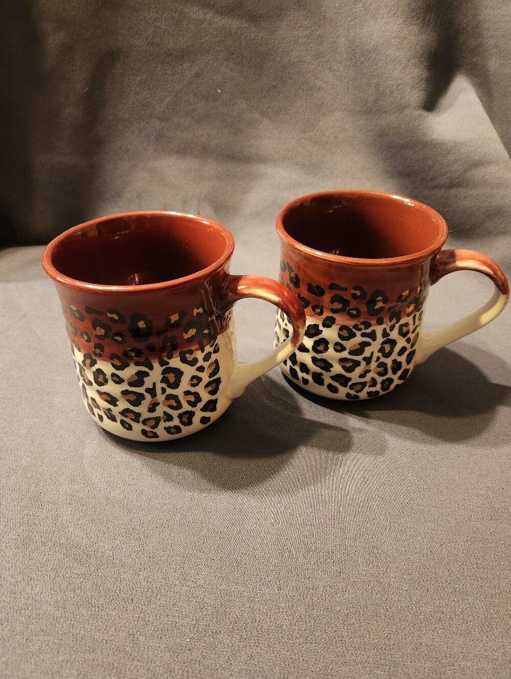 Leopard Cheetah Print Heartland Hive Oversized Mugs Gold Maroon